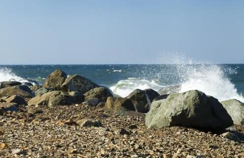 Tidal bore view Stock Photos