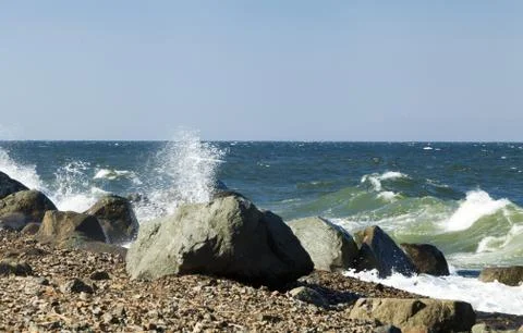 Tidal bore view Stock Photos