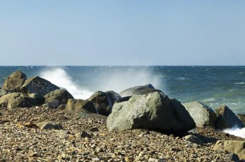 Tidal bore view Stock Photos