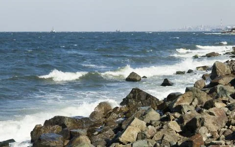 Tidal bore view Stock Photos
