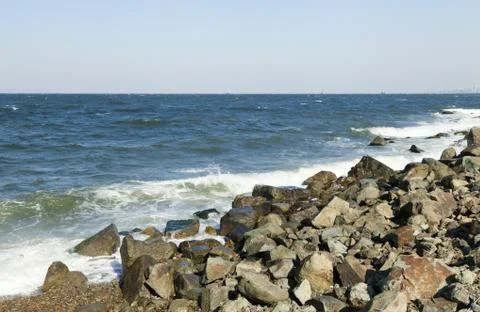 Tidal bore view Stock Photos