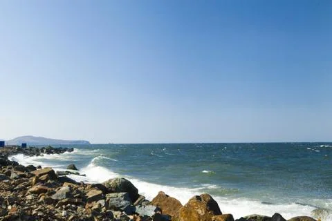 Tidal bore view Stock Photos