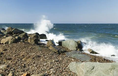 Tidal bore view Stock Photos