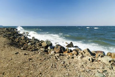 Tidal bore view Stock Photos