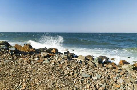 Tidal bore view Stock Photos