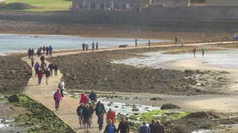 Tidal Causeway Stock Footage 8952993