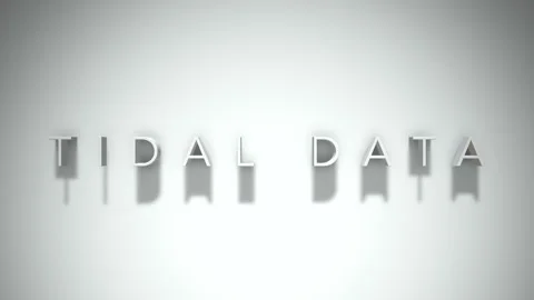 Tidal Data 3D title animation with shadows on a white background Stock Footage 296553195