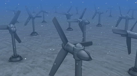 Tidal energy: generators in the ocean Stock Footage 54943786