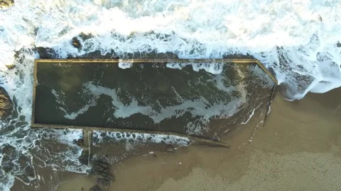 Tidal Pool - Ascending Aerial View - South Coast, South Africa Video stock 197483763
