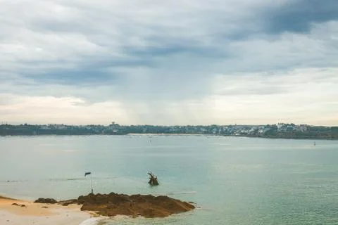 Tidal pool with diving platform Stock Photos