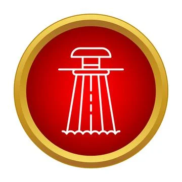 Tidal power station line icon generating renewable energy Stock Illustration