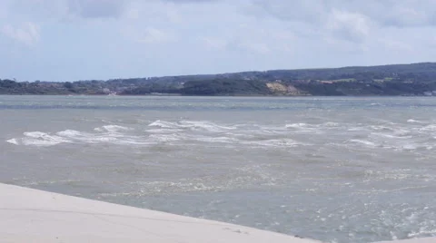 Tidal race in the Solent off Isle of Wight, Hampshire, UK Stock Footage 40932280