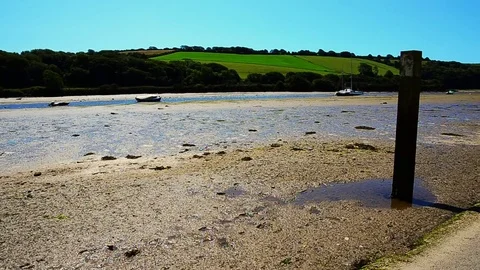 Tidal road Aveton Gifford Devon England UK Stock Footage 78016355