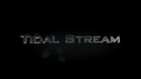 Tidal Stream title metal text on black alpha channel background Vídeos de archivo 296209160