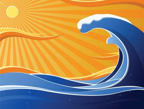 Tidal Wave Stock Illustration