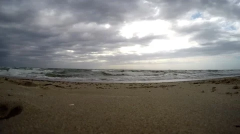 Tidal waves on beach. Time lapse Video stock 52343215