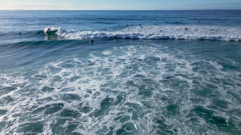 Tidal Waves Crashing On Surfers Stock Footage 227304743
