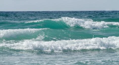 Tidal waves at sea 库存照片