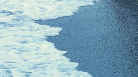 Tidal waves on the shore. Video stock 76431459