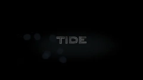 Tide 3D title metal text on black alpha channel background Stock Footage 256992311