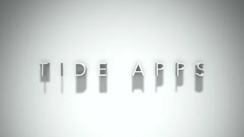 Tide apps 3D title animation with shadows on a white background Stock Footage 296863017
