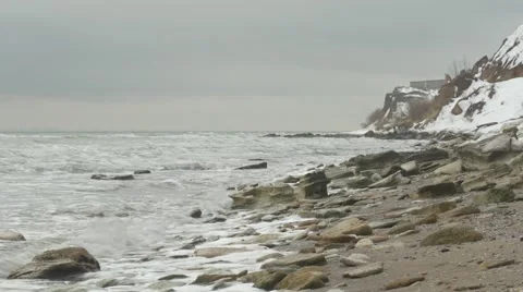The tide on the coast. Stock Footage 52935817