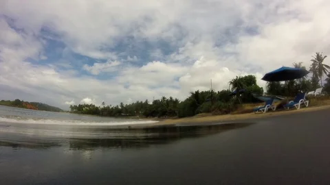 The tide of the ocean on the beach Stock Footage 73940100