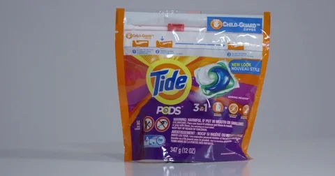 Tide Pod bag - isolated on white backgro... | Stock Video | Pond5