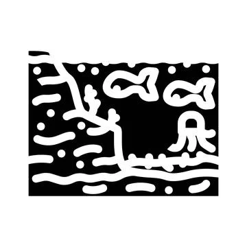 Tide pool ecosystem world ocean glyph icon vector illustration Stock Illustration