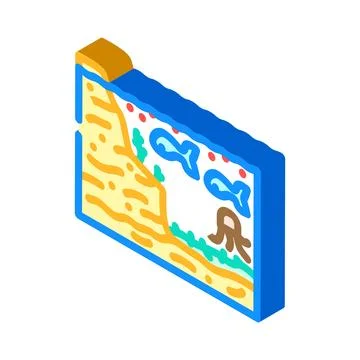 Tide pool ecosystem world ocean isometric icon vector illustration Stock Illustration