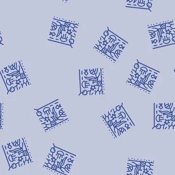 Tide pool ecosystem world ocean line seamless pattern 스톡 일러스트