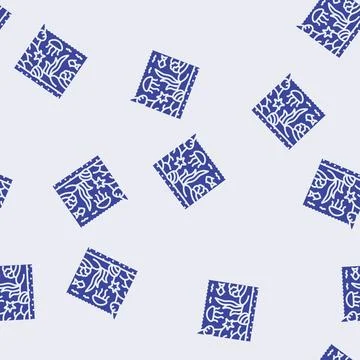 Tide pool ecosystem world ocean glyph seamless pattern Stock Illustration