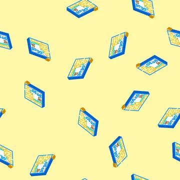 Tide pool ecosystem world ocean isometric icon seamless pattern 스톡 일러스트