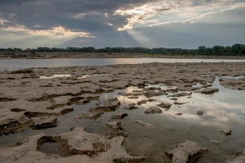 Tide Pools and God Rays 스톡 사진