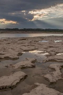Tide Pools and God Rays Stock Photos