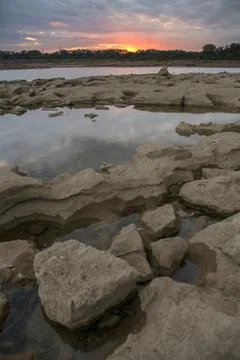 Tide Pools and Sunset Fotos Stock