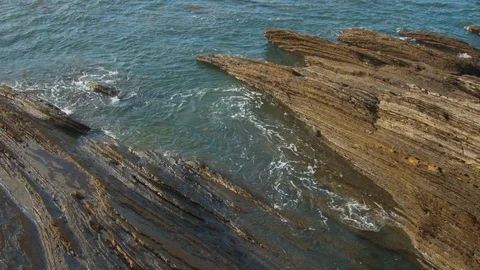 Tide rising on flysch Stock Footage 112295503