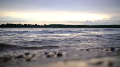 Tide - smooth waves on the beach Stock Footage 157142201