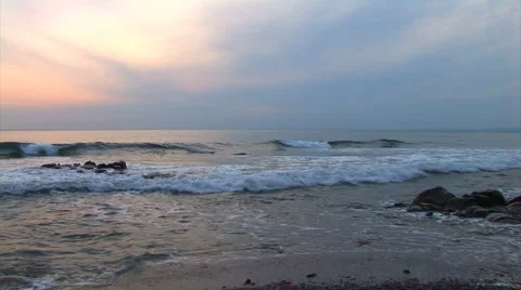 Tide at sunset Stock Footage 1391824