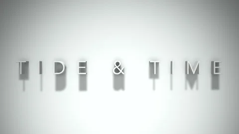 Tide Time 3D title animation with shadows on a white background Stock Footage 296719101