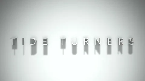 Tide turners 3D title animation with shadows on a white background Video stock 297819352