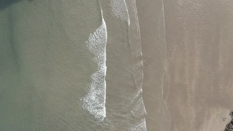 Tide waves in a beach in Cantabrian sea at dawn #057, Spain Stock Footage 106774517