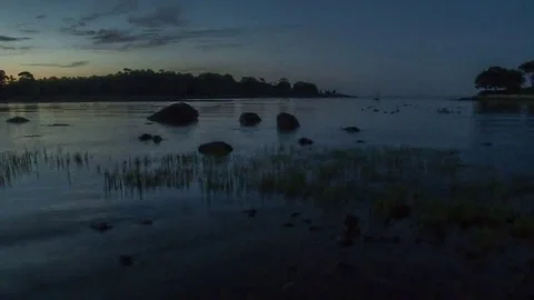 Tides: Atlantic, Quick Rising Tide during Sunrise Stock Footage 69238867