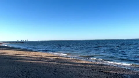 Tides of Port Washington Beach Stock Footage 164135205