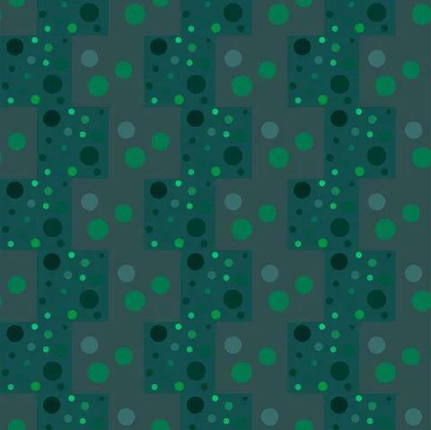 Tidewater green geometric pattern of small, large circles. Tidewater green Stock Illustration