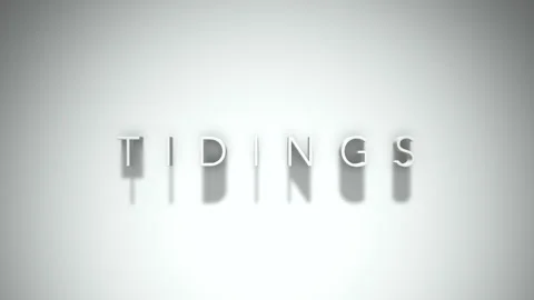 Tidings 3D title animation with shadows on a white background Stock Footage 296002273