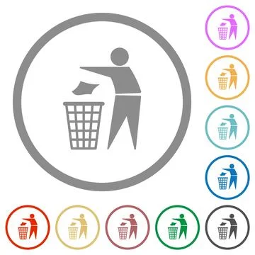 Tidy man solid flat icons with outlines Stock Illustration