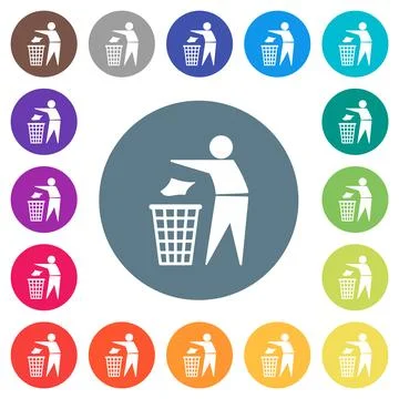 Tidy man solid flat white icons on round color backgrounds イラスト素材