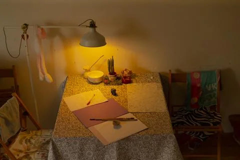 Tidy study environment with accessories for efficient revision Stock Photos