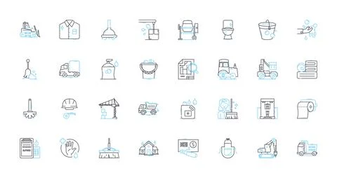 Tidying up linear icons set. Declutter, Organize, Simplify, Minimalism, Clean Stock Illustration